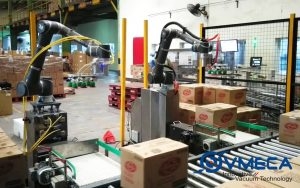 Automation af afpalletering af papkasser
